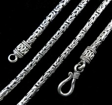  2.5MM Handmade Solid 925 Sterling Silver Balinese BYZANTINE Chain Necklace Bali - $36.84+