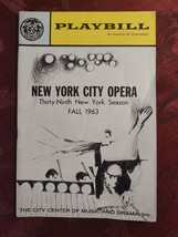 PLAYBILL November 4 1963 New York City Opera La Boheme Mikado Don Giovanni - $14.40
