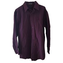 Cambridge Classics Men&#39;s Wrinkle Resistant Burgundy Long Sleeve Button U... - £7.52 GBP