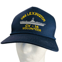 USS Lexington CV-16 Volunteer Ball Cap Snapback Hat Adjustable Navy Blue  - £12.49 GBP