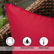 MIULEE Pack of 2 Decorative Outdoor Waterproof Pillow Covers Square Garden Cushi - £19.12 GBP