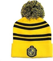 Harry Potter Beanie Pom-House Hufflepuff One Size Cap Yellow - £14.39 GBP