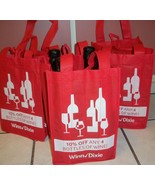 3 Wine Bottle Carriers Totes Each Holds 4 Cloth Handy Shopping Bags Eco ... - $9.89