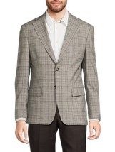 Tallia Verdello Men&#39;s Slim-Fit Wool Blend Suit Separate Jacket Cream/Brown-36R - £45.14 GBP