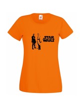 Womens Star Wars T-Shirt; Obi Wan Kenobi & Anakin Skywalker with saber Tshirt - £19.77 GBP