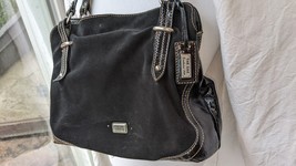 The Sak, Saks Fifth Avenue shoulder bag.Black Faux Leather and Suede. - £26.86 GBP