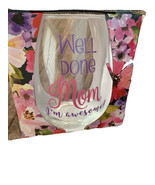 22oz Stemless Wine Glass By Sheffield Home “well Done Mom” - £23.22 GBP