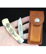 vintage pocket knife 1990&#39;s Schrade 515SC USA sheath NEW USED! - $72.99