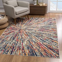 2' X 5' Cream Celestial Burst Abstract Area Rug - $63.99