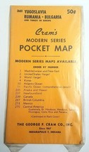 NOS Sealed 1950s Cram&#39;s Modern Series Pocket Map Yugoslavia Rumania Bulgaria 361 - £13.06 GBP
