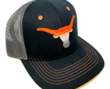 UNIVERSITY OF TEXAS LONGHORNS LOGO BLACK GREY MESH TRUCKER SNAPBACK HAT CAP - $19.90