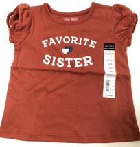 Okie Dokie Girls Red Favorite Sister Short Sleeve T-Shirt NWT Size: 12 M... - $12.00