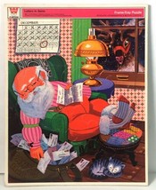 Vintage 1973 Whitman LETTERS TO SANTA Frame Tray Puzzle No. 4528 Sleeping Santa - $14.45