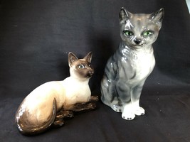 Antique - vintage pair of porcelain cats. Both marked - £85.20 GBP