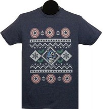 Marvel CAPTAIN AMERICA Ugly Christmas Design Men Graphic T-Shirt (Small)... - $14.84