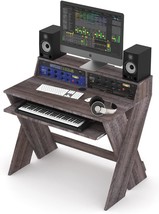 Glorious Sound Desk Compact Professional Studio Workstation With, Walnut - £451.74 GBP