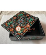 Decorative Marble Jewelry Storage Box Malachite Carnelian Handicraft Inl... - $660.33