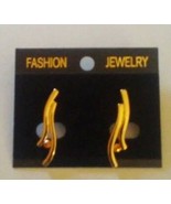 GOLD DOUBLE-S EARRINGS WITH CITRINE STONE - £7.19 GBP