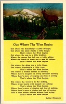 Colorado Out Where The West Begins Poem UNP Vintage Postcard - £7.48 GBP