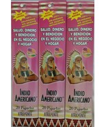 3X INDIO AMERICANO ATTRACTION INCENSE ATRAYENTE INCIENSO - 3 BOXES OF 20... - $23.69 CAD