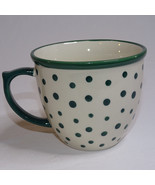 Pioneer Woman Polka Dot Coffee Mug Green And White Mug With Green Dots T... - £8.40 GBP