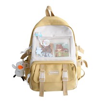 Women Backpack Kawaii Waterproof Travel Mochila for Girl School Bag Black Nylon  - £38.81 GBP