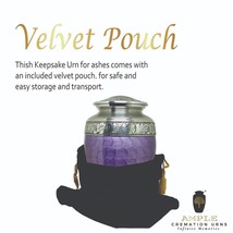 Elegant Purple Adult Cremation Urn for Human Ashes - Velvet Bag Included - £59.57 GBP