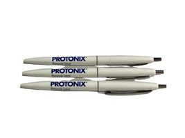Set of 3 PROTONIX Pharmaceutical Drug Rep BIC Click Style Pens White with Blue - £14.32 GBP