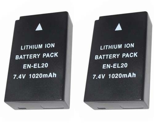 2x EN-EL20, Batteries for Nikon 1 J1, 1 J2, CoolPix A, 1J1, 1J2, P950, P1000, - $19.79