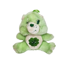 6" Vintage 1983 Goodluck Green Mini Care Bear Stuffed Animal Plush Toy Kenner - $33.25