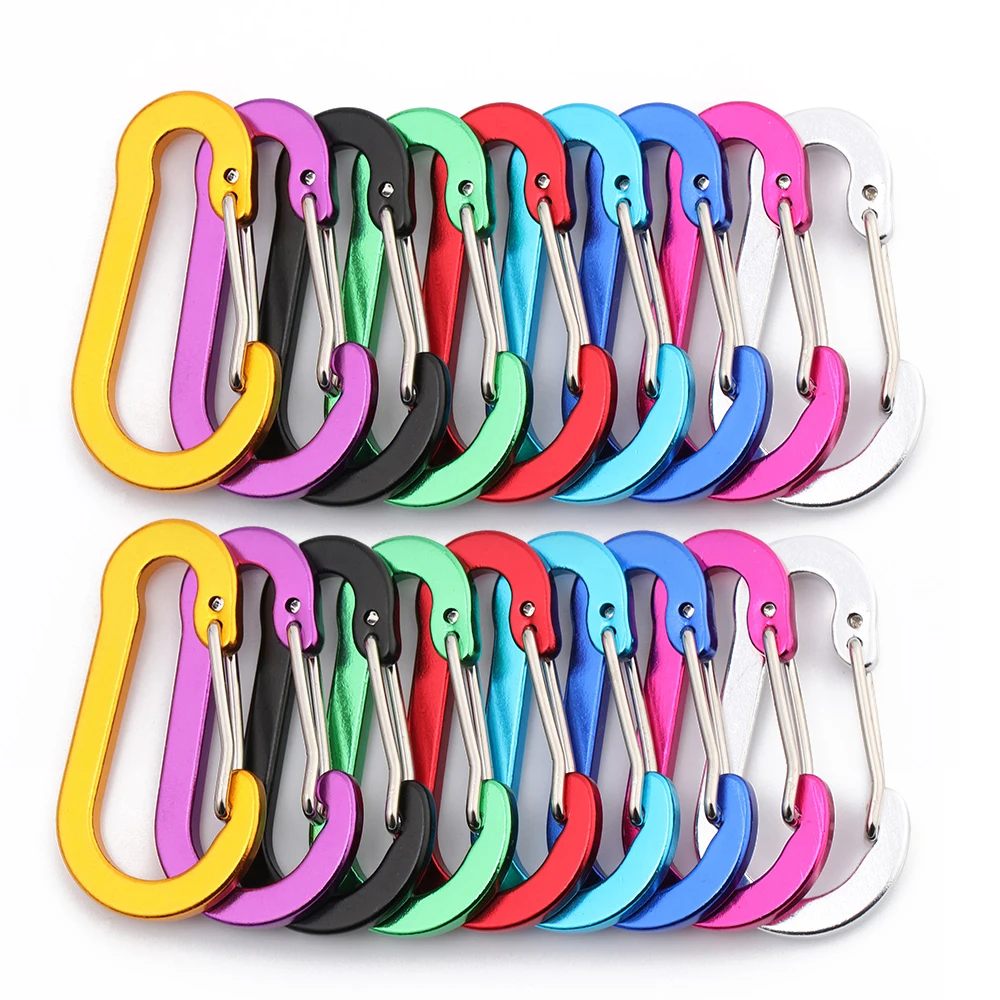 5PC Aluminum Alloy Carabiner Outdoor Backpack Camping Climbing Buckle Fishing - £9.11 GBP+