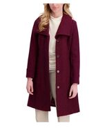 Kenneth Cole Womens Overcoat Dark Red Lined Pockets Covered Placket Heav... - $177.07 CAD