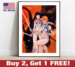 Dirty Pair Poster 18&quot; x 24&quot; Print 80s Anime Wall Art Decor Yuri Kei 6 - £10.61 GBP