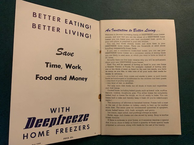 Vintage Manual For Freezing Foods 1950’s “Deepfreeze” Collectible Promo Cookbook Item image 3