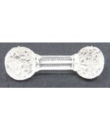 Crystal Knife Rest Imperial Cut Glass Stand Faceted Barbell 4 inch Vintage - $28.70