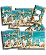 RUSTIC NAUTICAL SEA SHELLS FISH NET LIGHT SWITCH WALLPLATE OUTLET BATHROOM DECOR - £8.89 GBP - £22.24 GBP