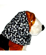 Dog Snood Black Grey White Paws &amp; Bones Cotton Size Puppy REGULAR - £9.45 GBP