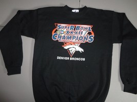 New w/o Tags Vintage BLK Denver Broncos NFL Super Bowl XXXII Sweatshirt Youth XL - £26.77 GBP