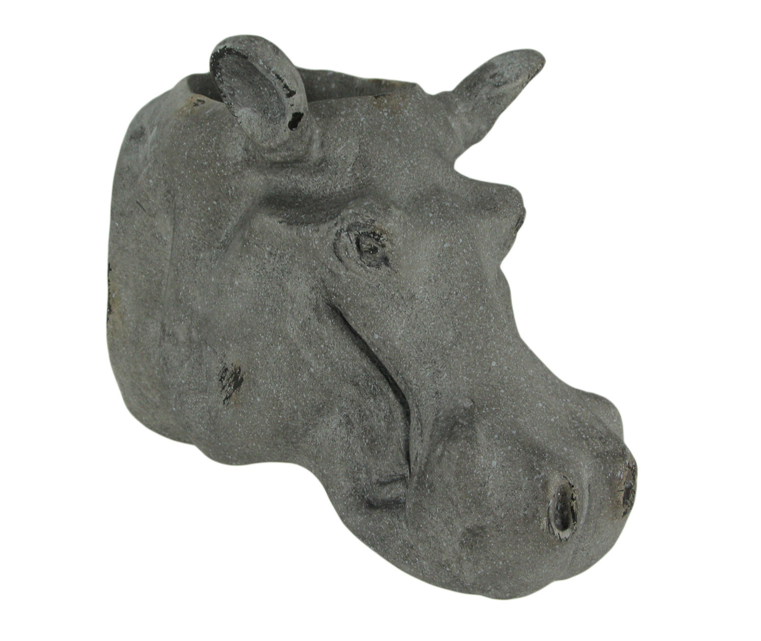 Primary image for Grey Stone Finish Hippo Head Hanging Planter Statue