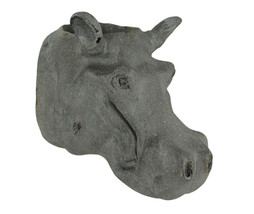 Grey Stone Finish Hippo Head Hanging Planter Statue - $37.19