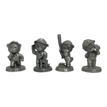 Vintage Avon Little Pewter School Bears Lot of 4 Figurines Dated 1983-84 - $14.01