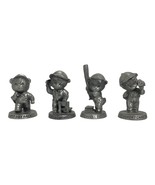 Vintage Avon Little Pewter School Bears Lot of 4 Figurines Dated 1983-84 - $19.22 CAD