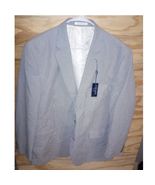 Men's NWT Chaps Navy Pinstripe Suit Jacket 48L Seersucker Blazer Preppy ... - $67.50