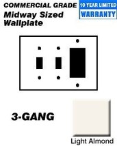 Leviton PJ226-T 3-Gang 2-Toggle 1-Decora/GFCI Combination Wallplate, Midway S... - $5.60