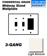 Leviton PJ226-T 3-Gang 2-Toggle 1-Decora/GFCI Combination Wallplate, Mid... - £4.37 GBP