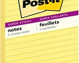 Post it Super Sticky Notes, 2x Sticking Power, 4 in x 6 in, Canary Yello... - $11.39