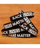 10 Black Lives Matter Wristbands - Silicone Awareness Wrist Band Bracelets - $181.23 MXN