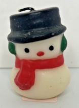 Vintage Hallmark Snowman Holiday Candle 2&quot; SKU H239 - £13.42 GBP