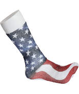 USA Flag America Fun Novelty Socks Dress Casual Knee SOX Stars Stripes A... - $194.28 MXN