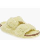 Birkenstock Arizona Genuine Yellow Shearling Cozy Dual Buckle Slides!!(s... - $79.19